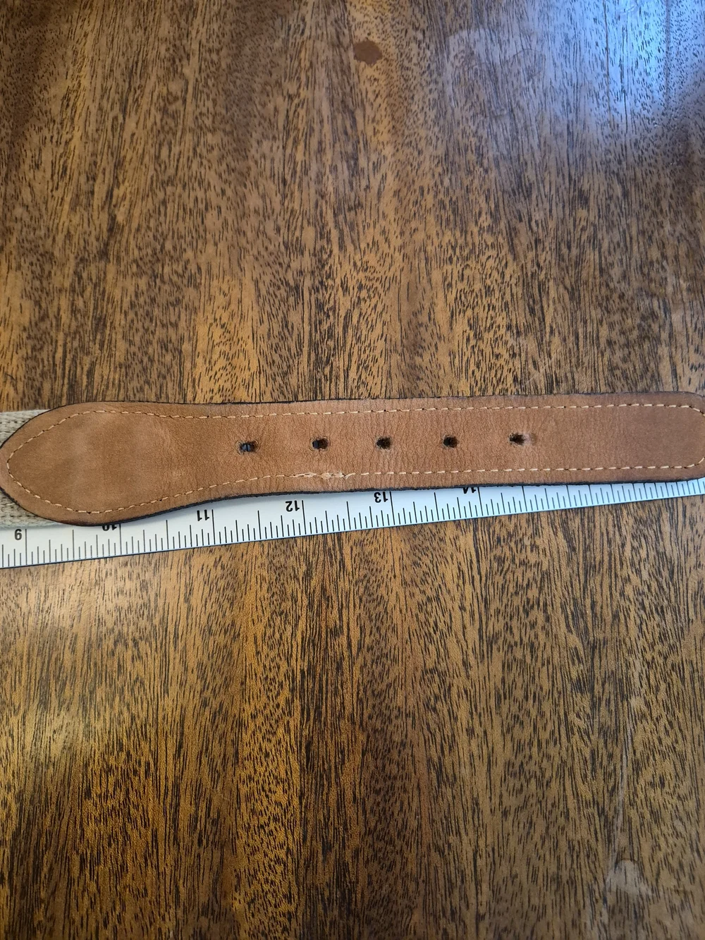 USC Embroidered Leather-Trim Men’s Belt - Tan Size 32